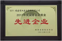 2012年度福建省建筑业先进企业